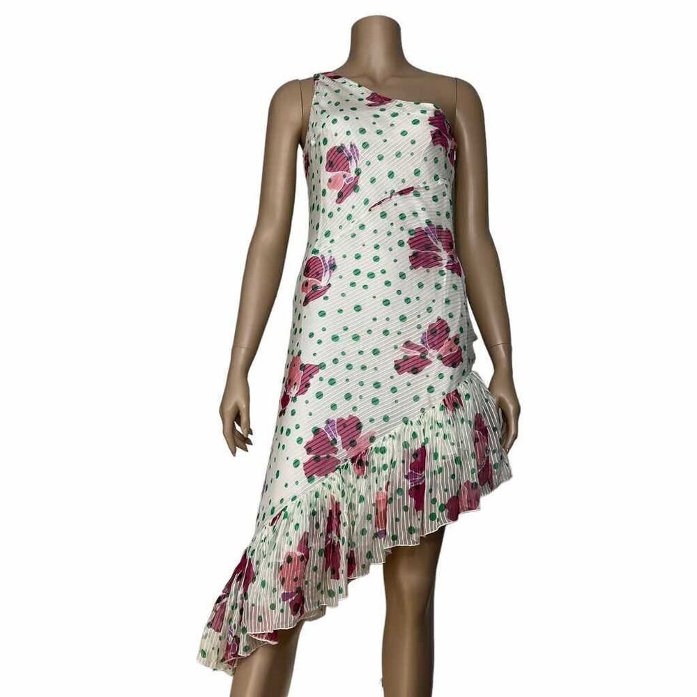 NWT Paul & Joe Silk One-Shoulder Floral Asymmetrical Dress